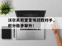 亚博官网-沃尔夫斯堡客场战胜对手，积分稳步攀升！
